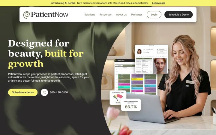 Screenshot of patientnow.com