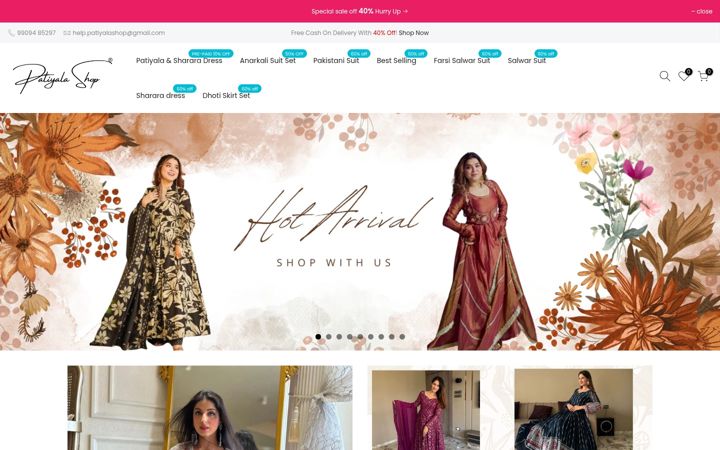 Screenshot of patiyalashop.com