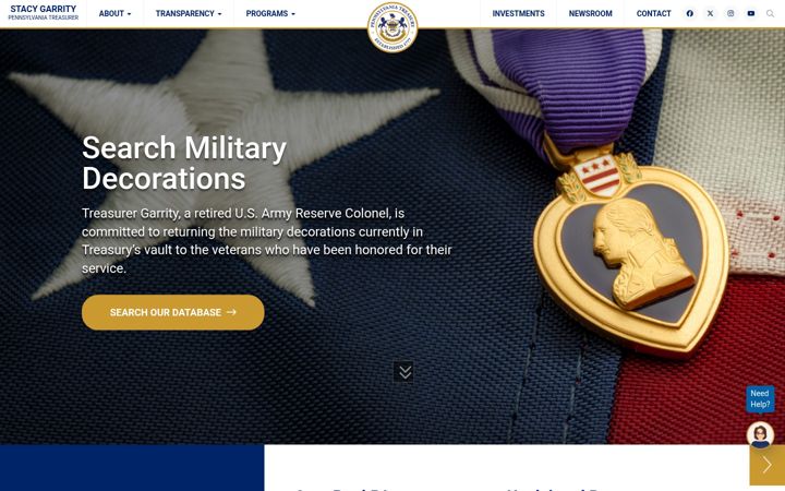 Screenshot of patreasury.gov