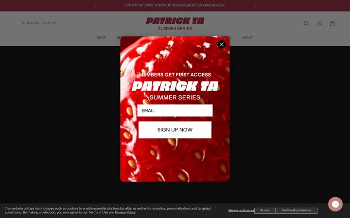 Snímek obrazovky patrickta.com