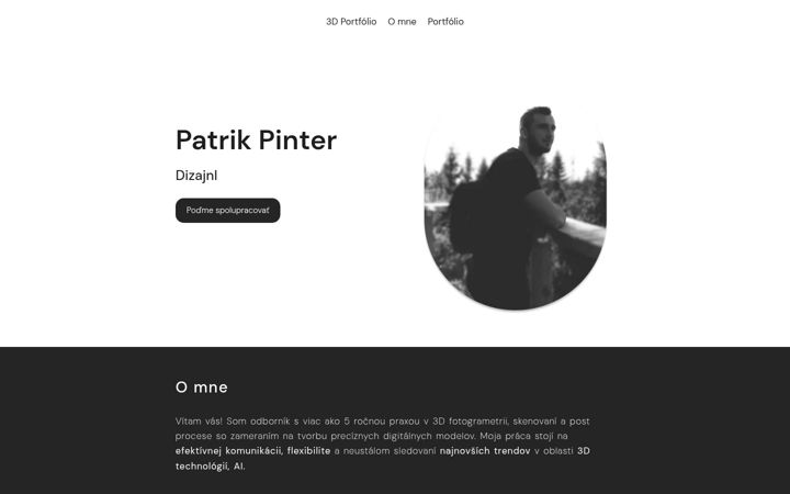 Screenshot von patrikpinter.sk