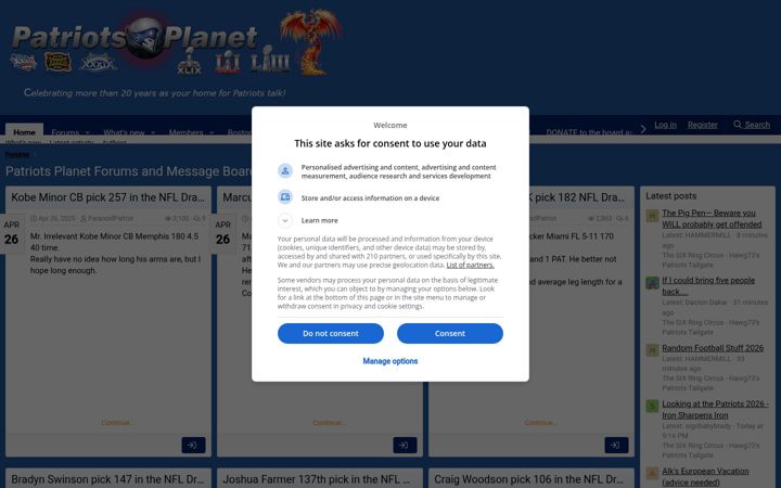 Screenshot of patriotsplanet.net