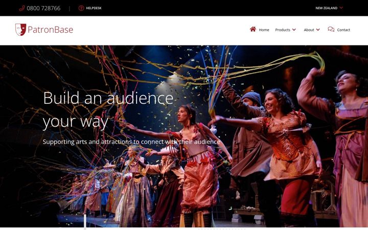 Screenshot of patronbase.com