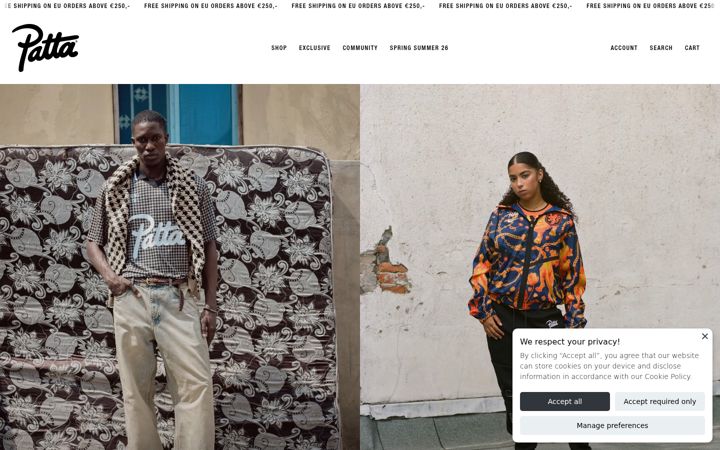 Screenshot of patta.nl