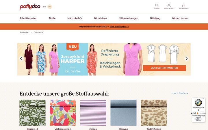 Screenshot of pattydoo.de