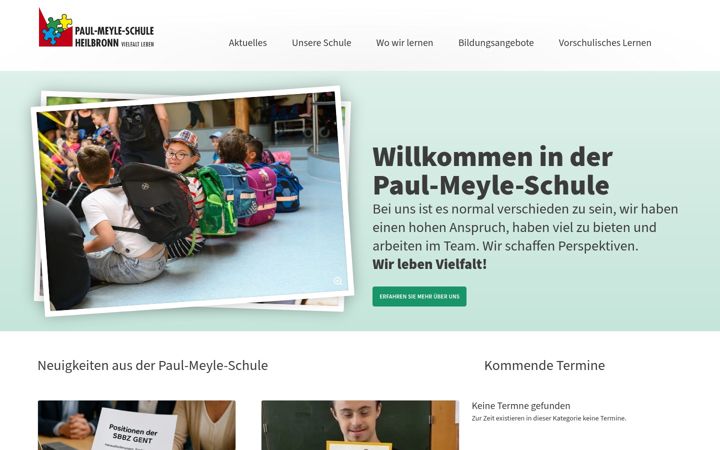 Skjámynd af paul-meyle-schule.de
