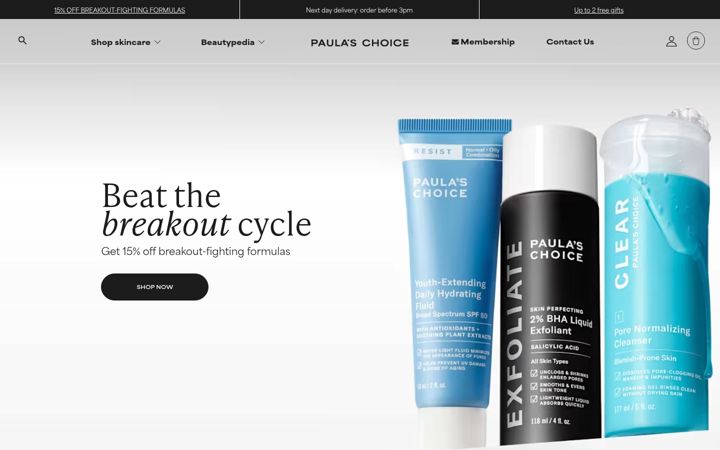 Screenshot von paulaschoice.co.uk