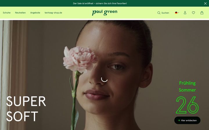 Ekraanipilt saidist paulgreen-shop.de
