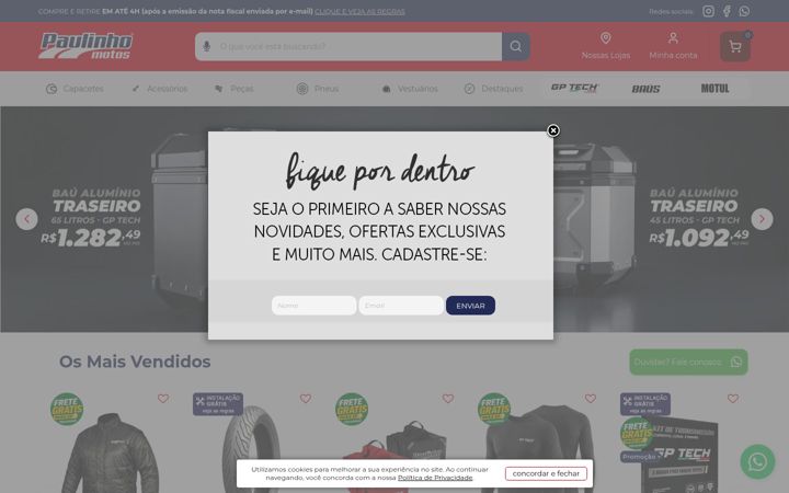 Screenshot of paulinhomotos.com.br