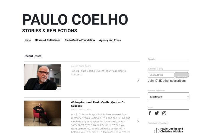 Screenshot of paulocoelhoblog.com