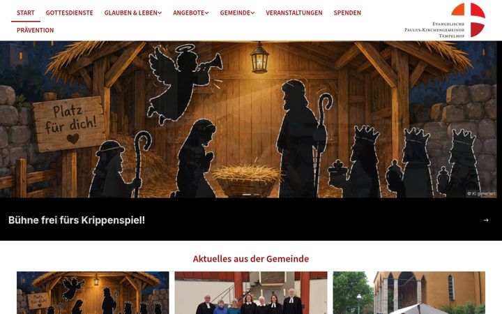 Skärmbild av paulus-kirchengemeinde-tempelhof.de