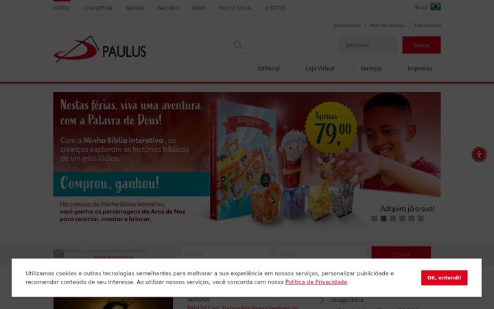 Screenshot of paulus.com.br