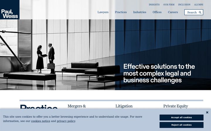 Screenshot of paulweiss.com