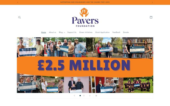Screenshot of paversfoundation.co.uk