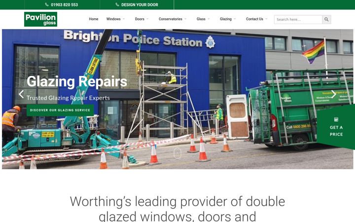 Screenshot of pavilionglass.co.uk