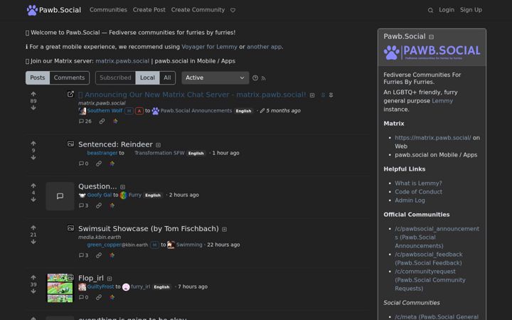 Screenshot of pawb.social