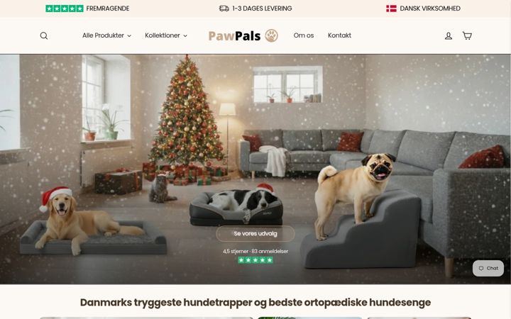 Ekraanipilt saidist pawpals.dk