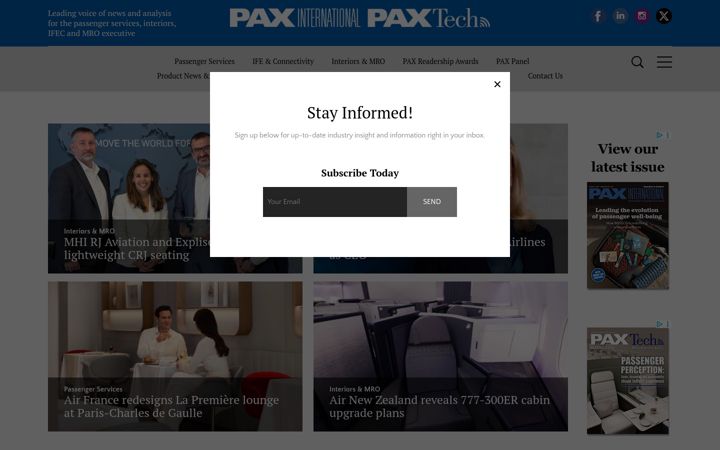 Screenshot of pax-intl.com