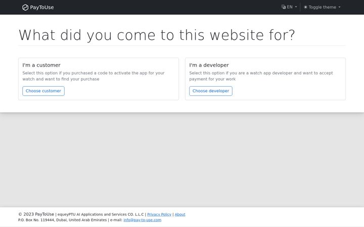Screenshot of pay-to-use.com