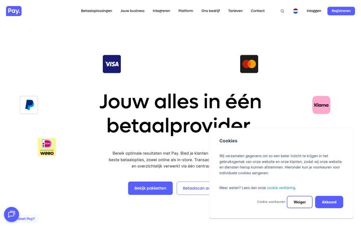 Screenshot of pay.nl