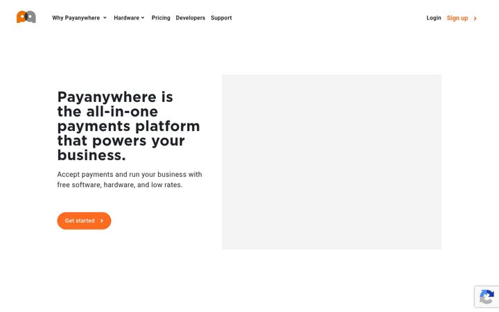 Snímek obrazovky payanywhere.com