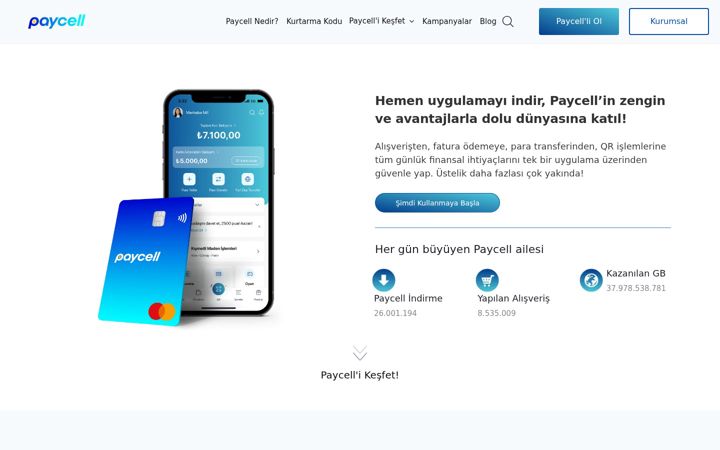 Screenshot of paycell.com.tr