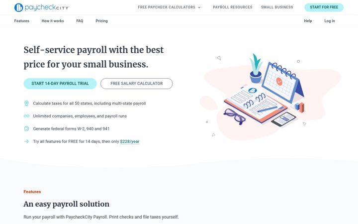 Екранна снимка на paycheckcity.com