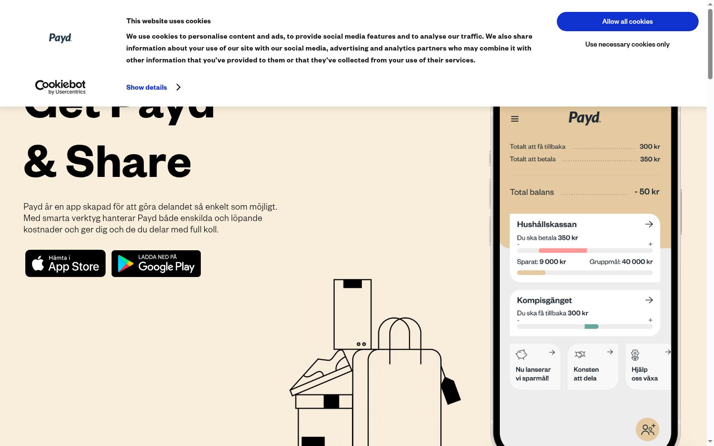 Sutikimo reklamjuostės, rodytos prieš bet kokią sąveiką, ekrano kopija