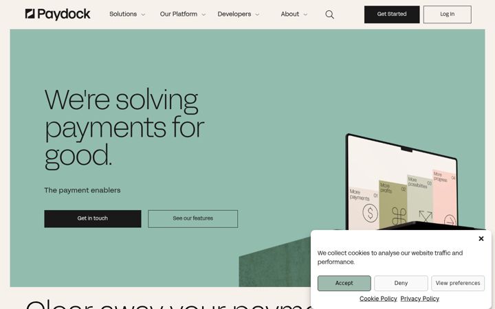 Screenshot of paydock.com