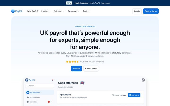 Screenshot di payfit.com