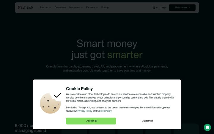 Screenshot of payhawk.com