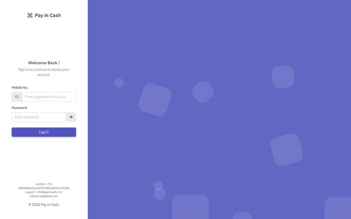 Screenshot von payincash.in