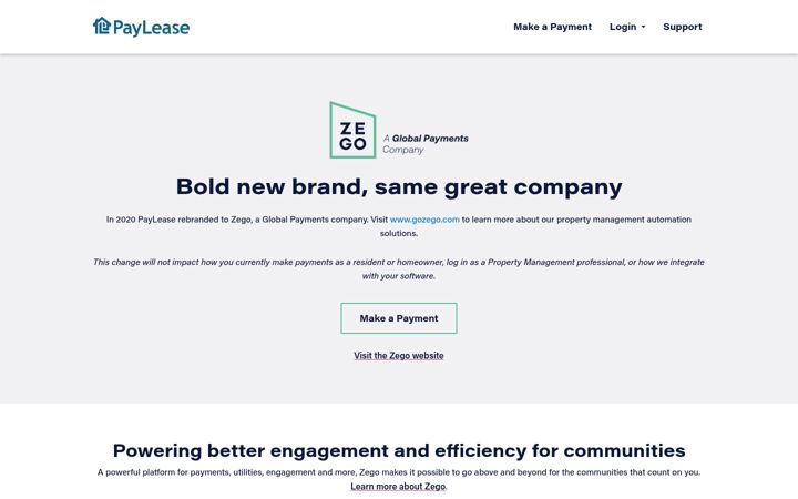Screenshot of paylease.com