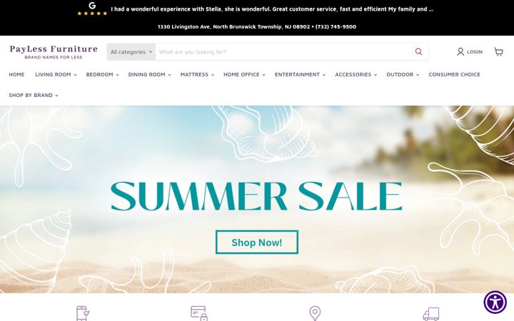 Screenshot stránky paylessfurniturenj.com