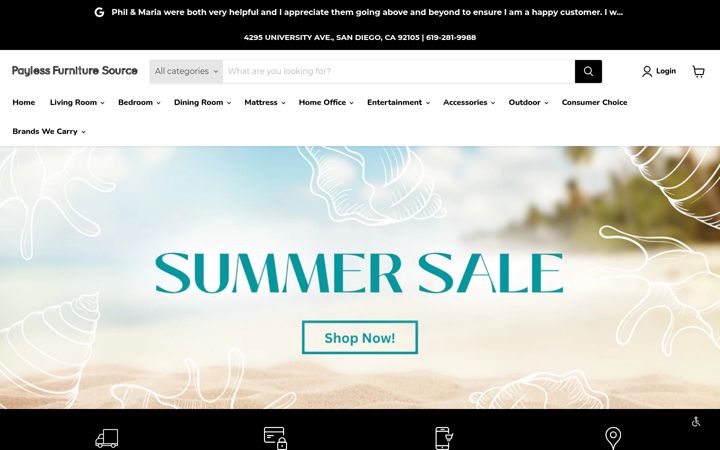 Screenshot of paylessfurnituresource.com
