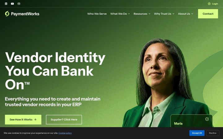 Skärmbild av paymentworks.com