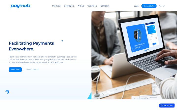 Screenshot of paymob.com