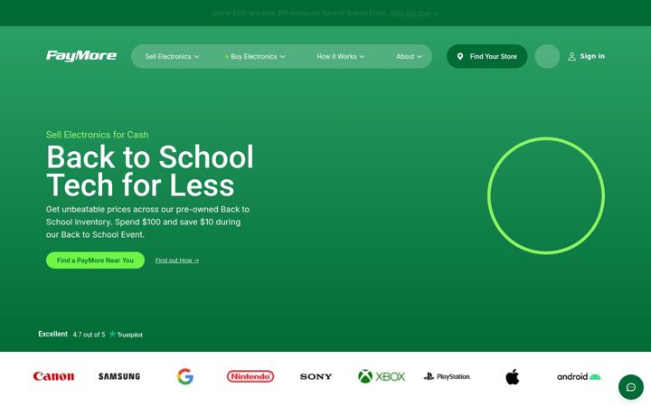 Screenshot of paymore.com