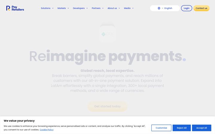 Screenshot of payretailers.com