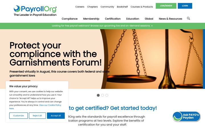Screenshot of payroll.org