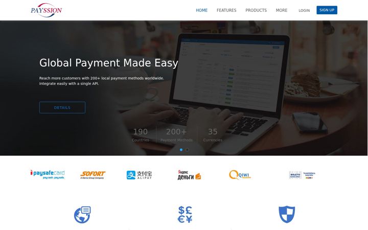 Screenshot of payssion.com