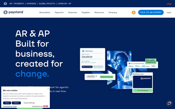 Screenshot of paystand.com