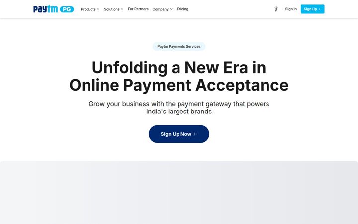 Screenshot of paytmpayments.com