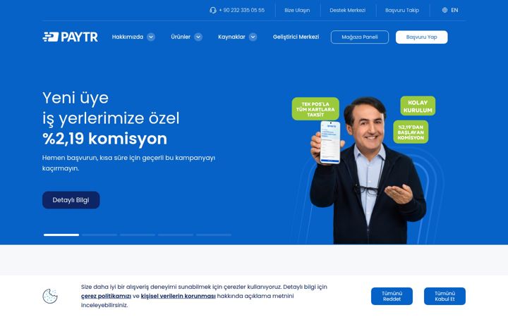 Posnetek zaslona paytr.com