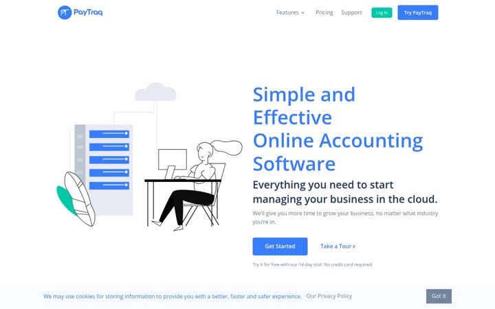 Screenshot of paytraq.com