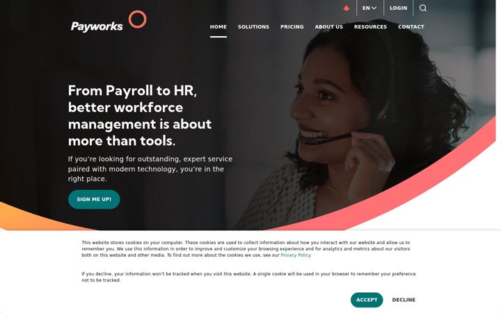 Screenshot of payworks.ca
