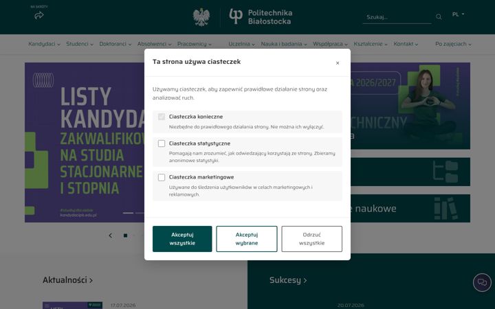 Screenshot of pb.edu.pl