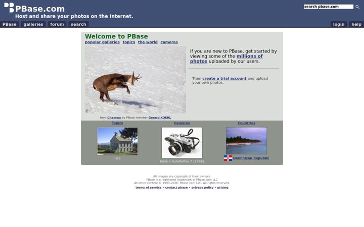 Screenshot ta' pbase.com