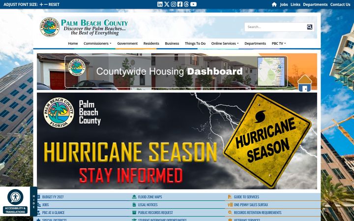 Screenshot of pbc.gov