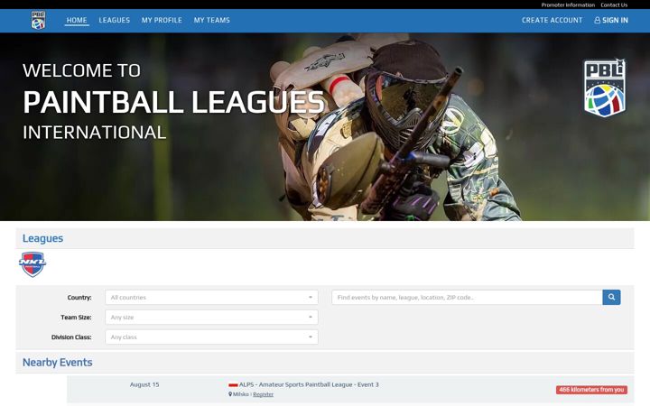 Screenshot of pbleagues.com